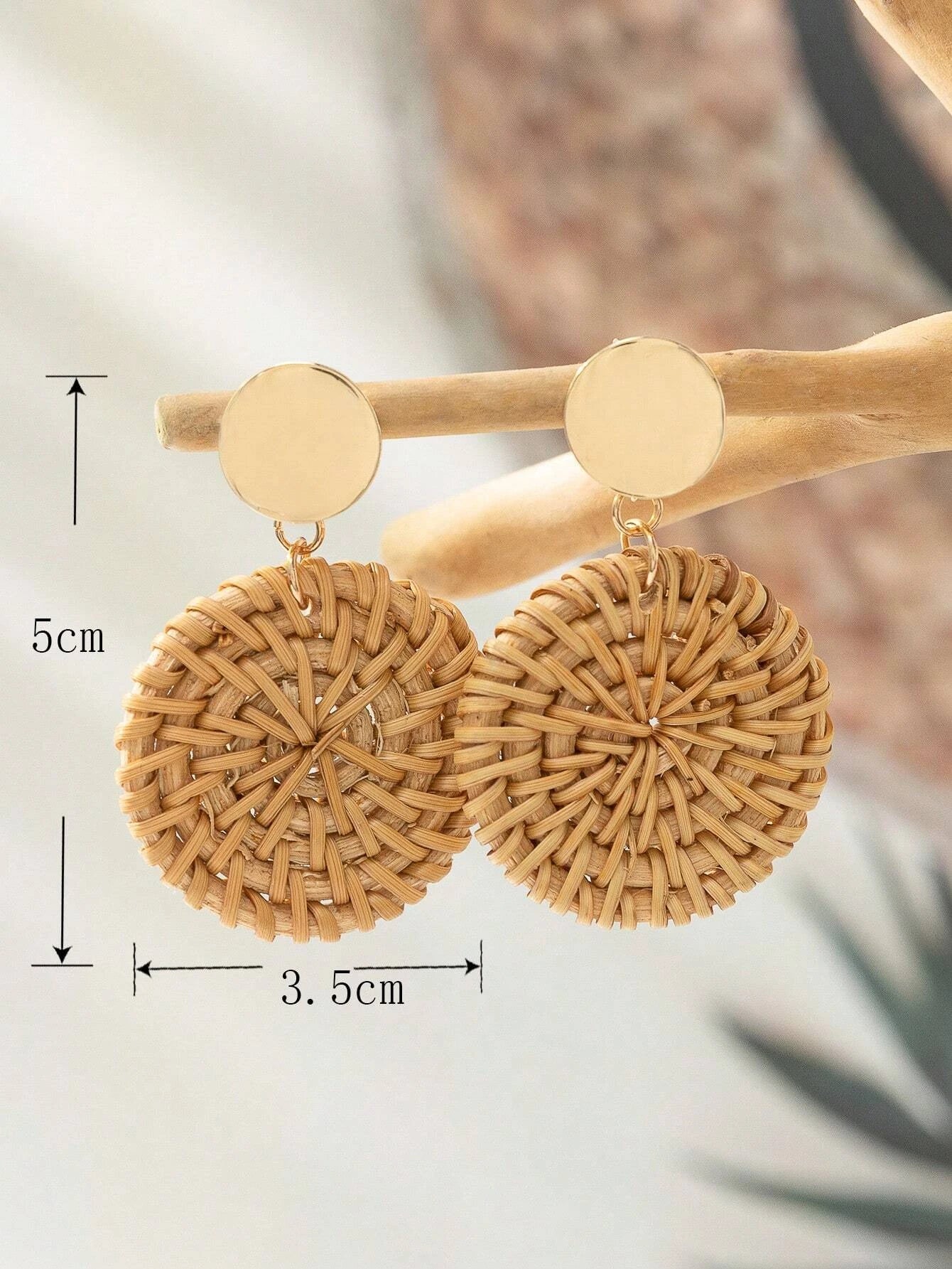 Brincos Redondos Textura Natural