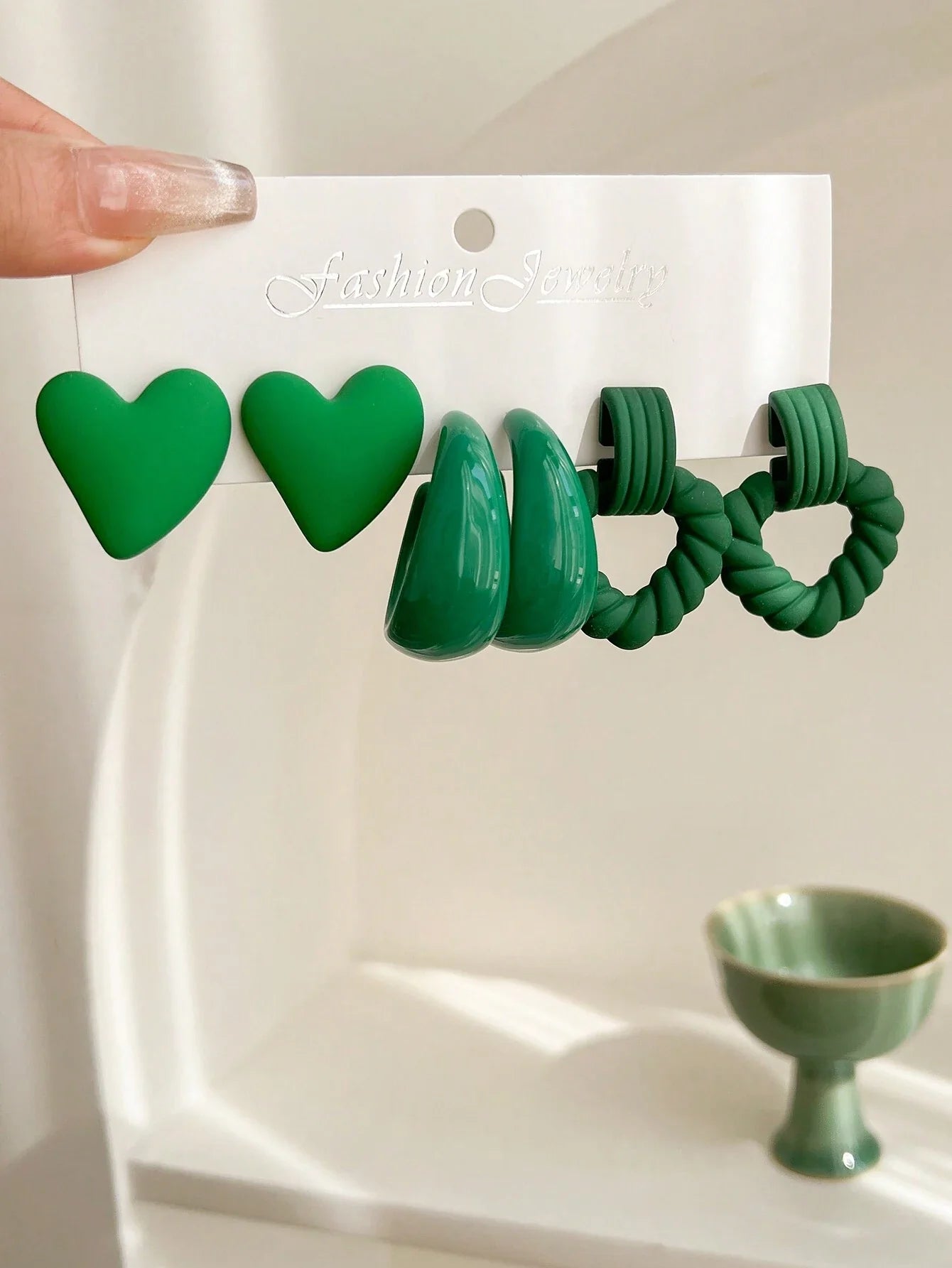 Brincos Tricot Love: Conjunto com 3 Pares