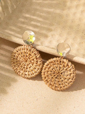 Brincos Redondos Textura Natural
