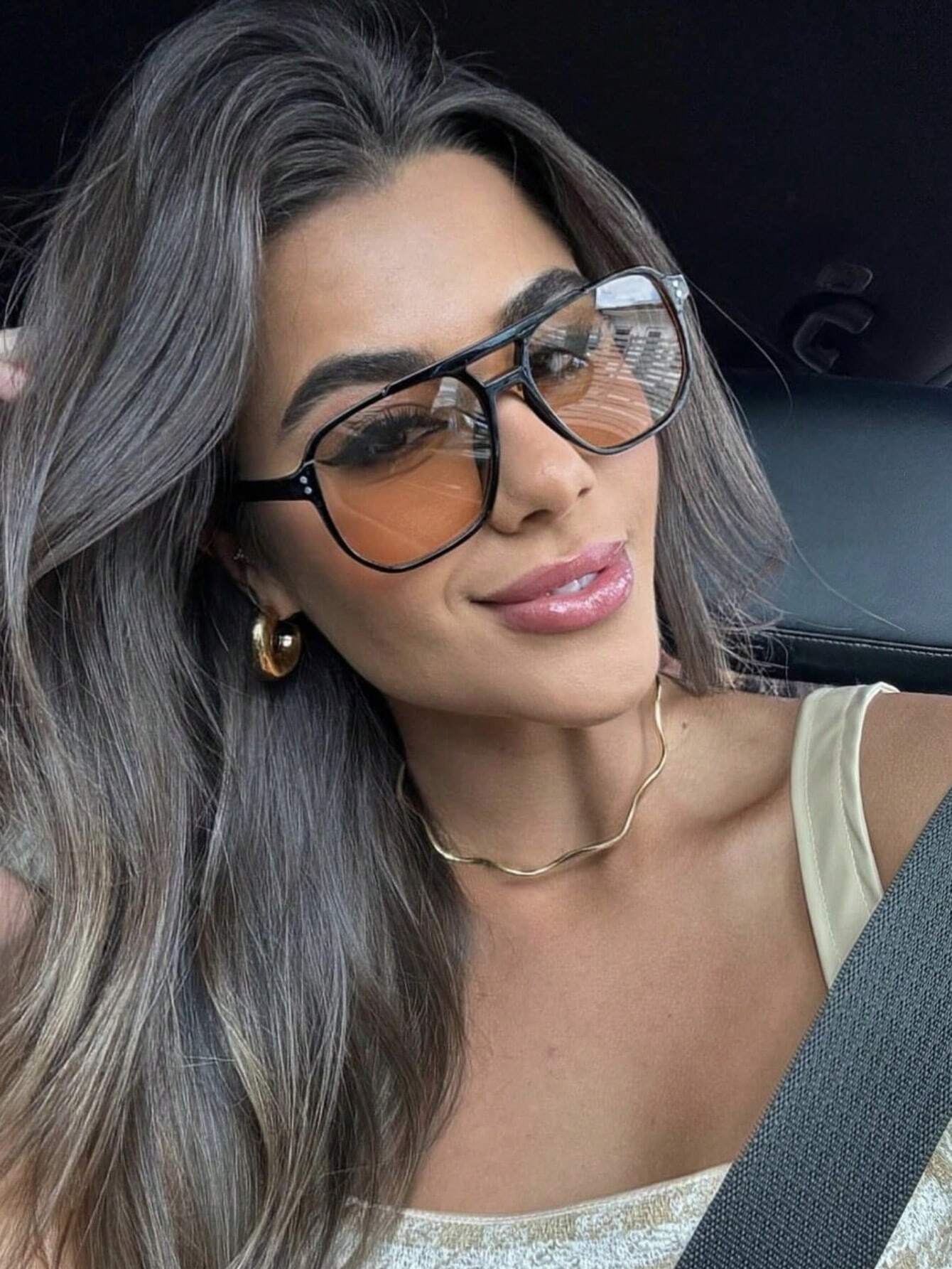 Óculos Oversized Street Style