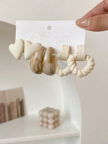 Brincos Tricot Love: Conjunto com 3 Pares