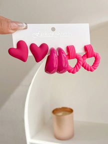 Brincos Tricot Love: Conjunto com 3 Pares