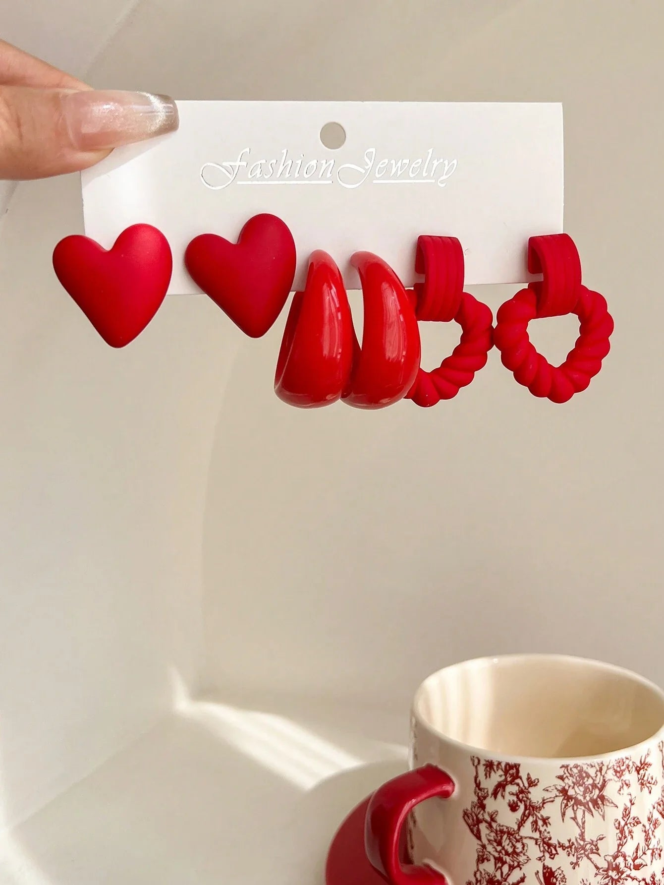 Brincos Tricot Love: Conjunto com 3 Pares